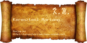 Keresztesi Mariann névjegykártya