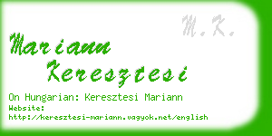 mariann keresztesi business card